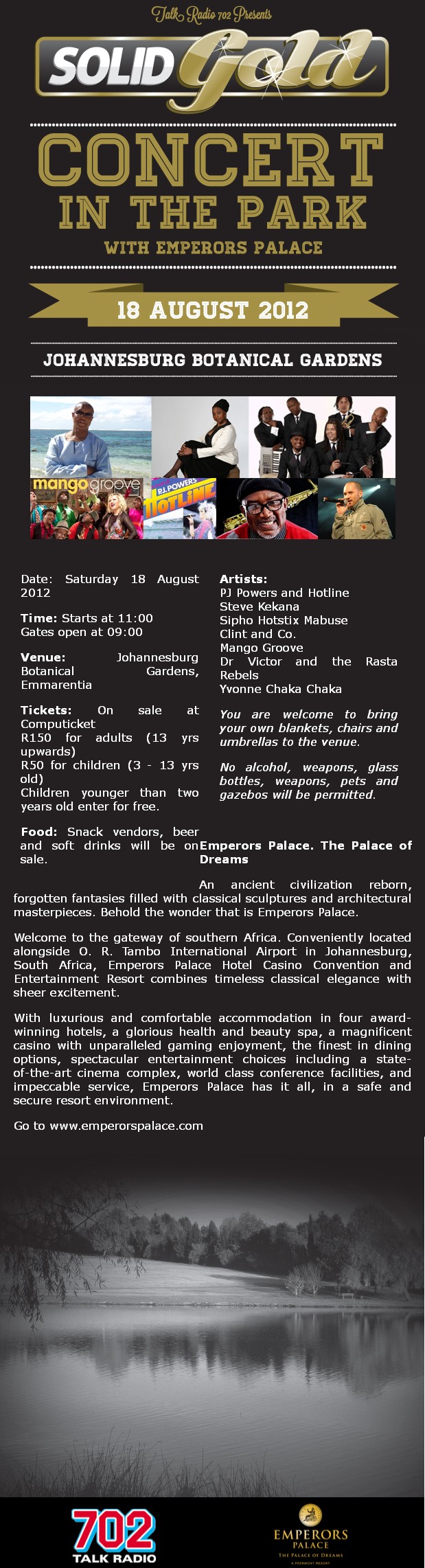 Talk Radio 702 Presents Solid Gold Concert In The Park