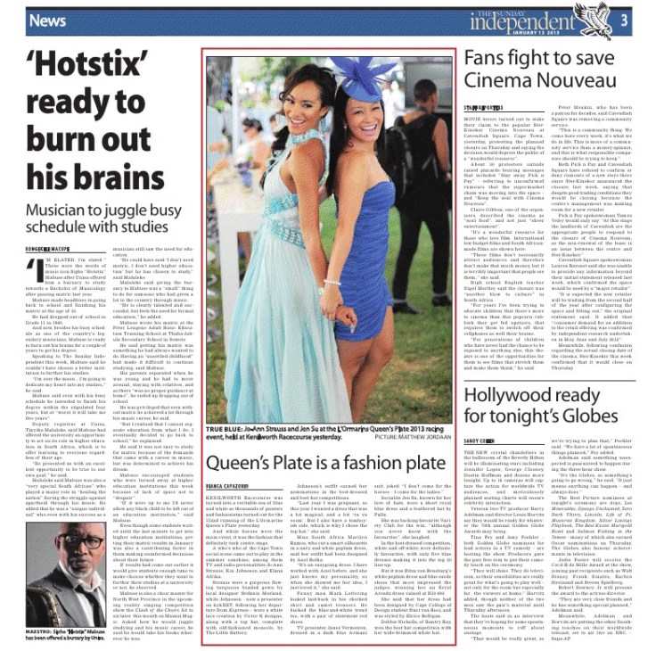 Hotstix in Sunday Independent