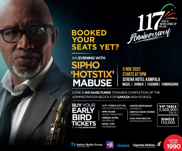 Sipho Mabuse and the Hotband to perform in Kampala at the Serena Hotel on 5th Nov